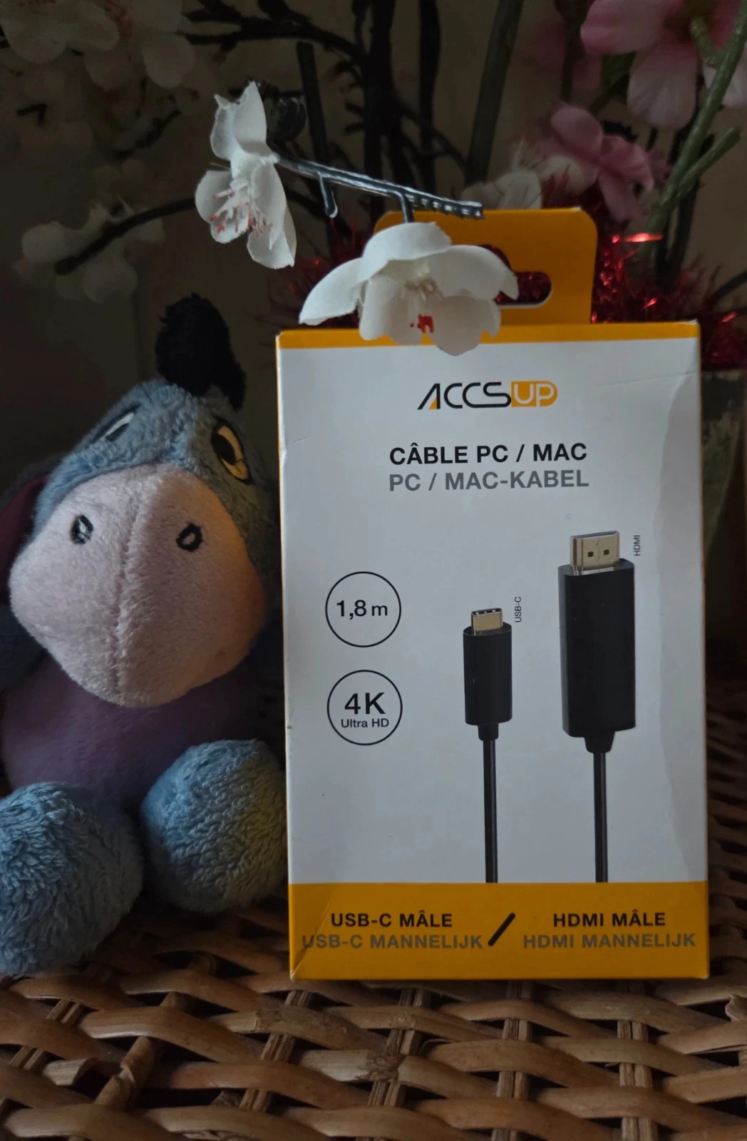 💜Câble Adaptateur USB-C vers HDMI 4K Ultra HD, 1,8M